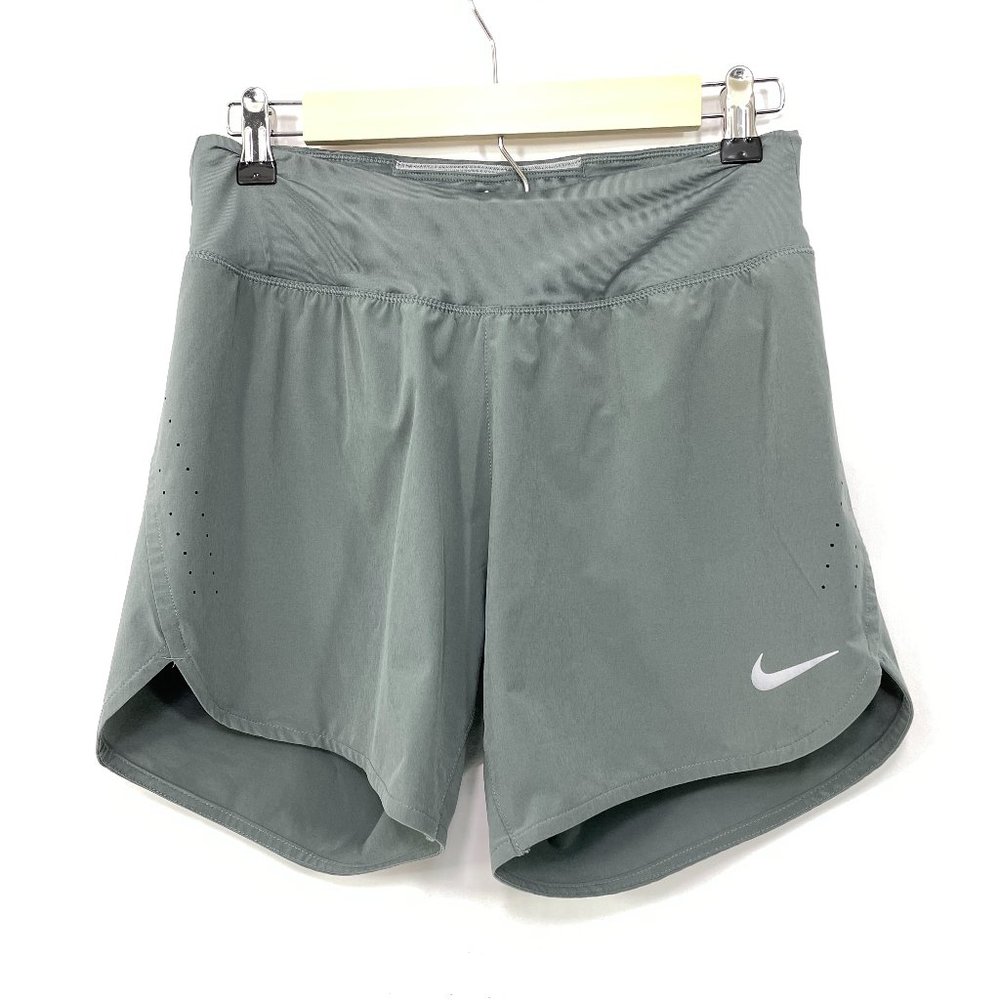 Nike Dri-fit Running Shorts Womens Small Gray Lined Drawstring Waist Pocket